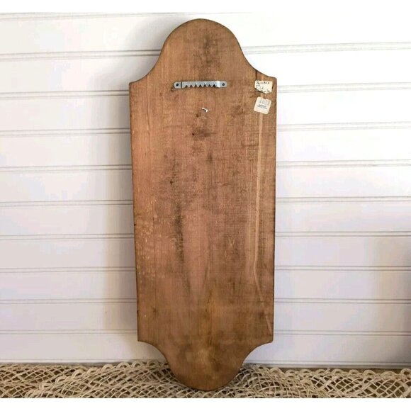 Vintage Floral Wall Plaque, Hand Painted Irises and Daisies, Solid Maple, EUC - Picture 6 of 10